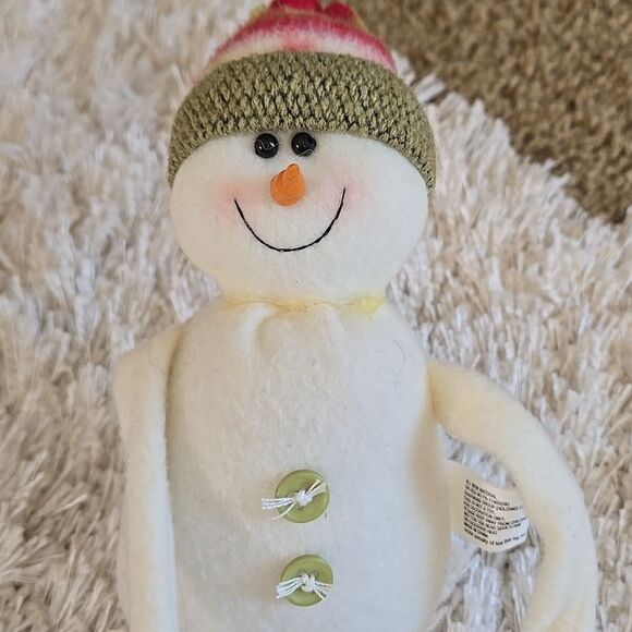 Snowman Plush Green Mittens decor home accessories accent apt unisex - Picture 4 of 13